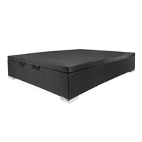 Box con baulera negro 2 plazas 140 x 190 x 35 cm