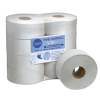 Pack de 8 rollos de papel higiénico 500 m hoja simple