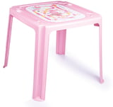 Mesa de exterior infantil de plástico rosa