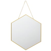 Espejo hexagonal dorado 39 x 45 cm