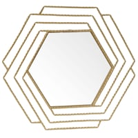 Espejo hexagonal dorado 71,5 x 65 cm