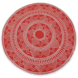 Alfombra de exterior Mandala 180 x 180 cm roja
