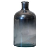 Botella Retro de vidrio 22 cm plateada