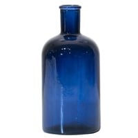 Botella Retro de vidrio 19.5 cm azul