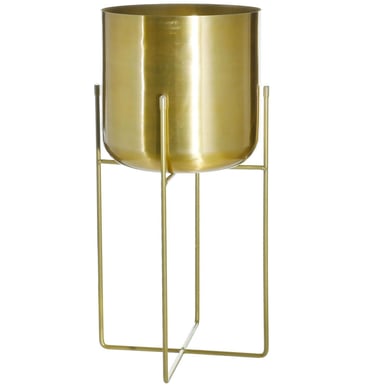 Macetero Gold de metal dorado con patas