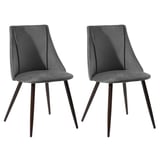 Pack de 2 sillas de comedor Smeg db52 x 49 x 83 cm gris