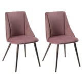 Pack de 2 sillas de comedor Smeg db52 x 49 x 83 cm rosa