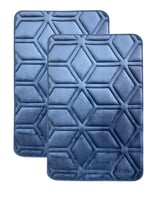 Pack de 2 alfombras de baño Diamon 40 x 60 cm azul