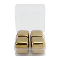 Pack de 4 cubitos de hielo de acero inoxidable dorado