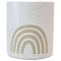 Portavela Arcoiris de cerámica blanca 10.5 cm