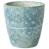 Maceta azul multicolor de cerámica 13.5 x 13.5 x 14 cm