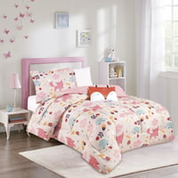 Set de ropa de cama con acolchado multicolor 1 plaza y media