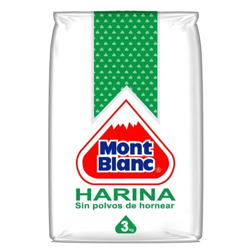 MONT BLANC - Harina Mont Blanc sin Polvo de Hornear 3 Kg