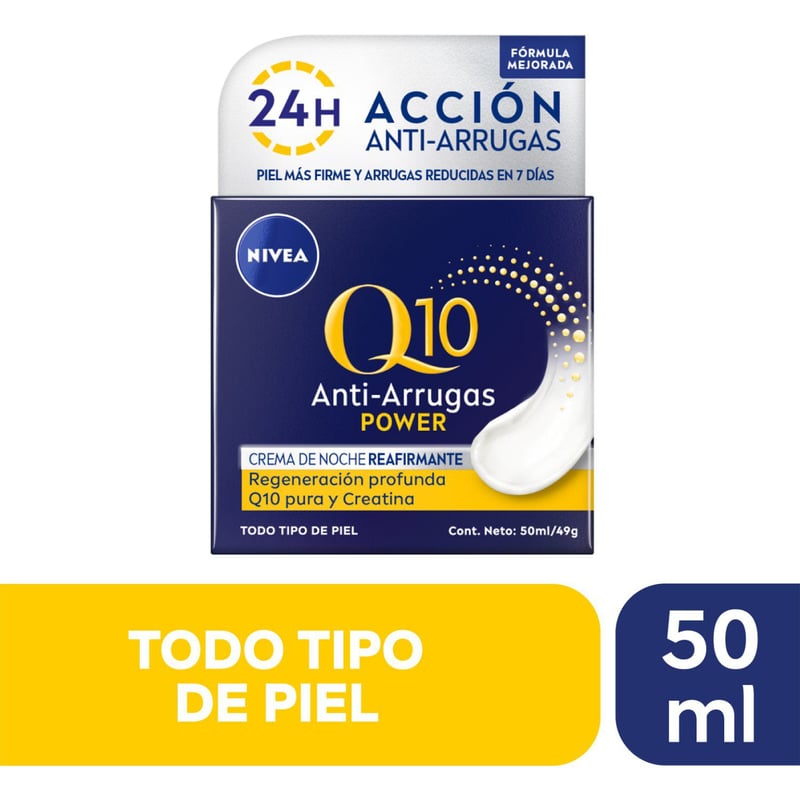 NIVEA - Crema Facial Antiarrugas Noche Q10 Power