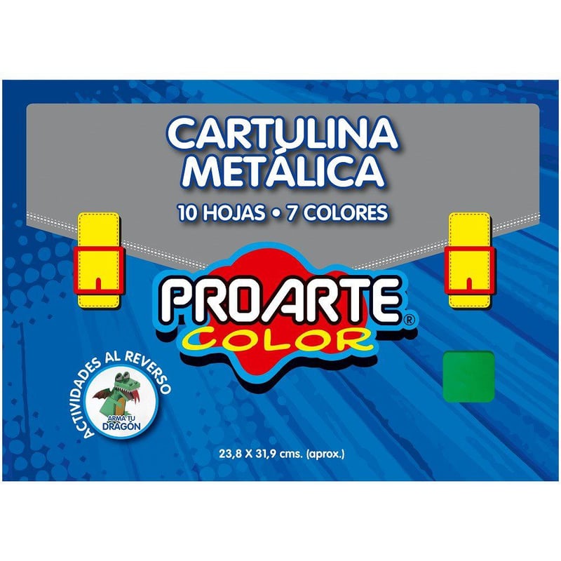 PROARTE - Cartulina Metálica 10 Hojas 23.8x31.9 7 Colores