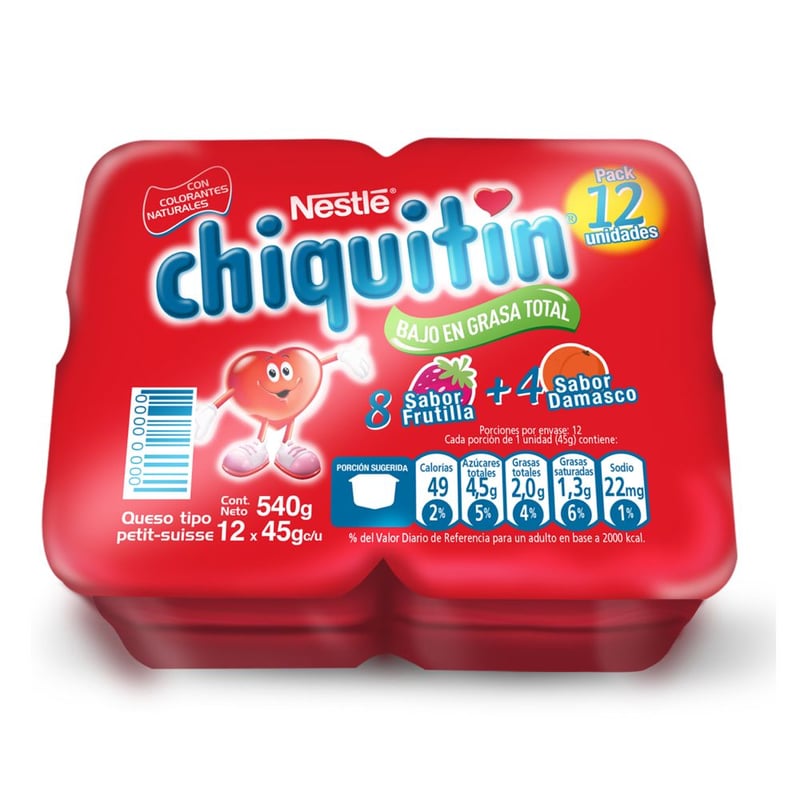 CHIQUITIN - Petit Suisse Chiquitín Semidescremado Frutilla Multipack