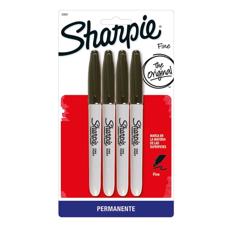 SHARPIE - Pack 4 Sharpie Punta Fina Negro