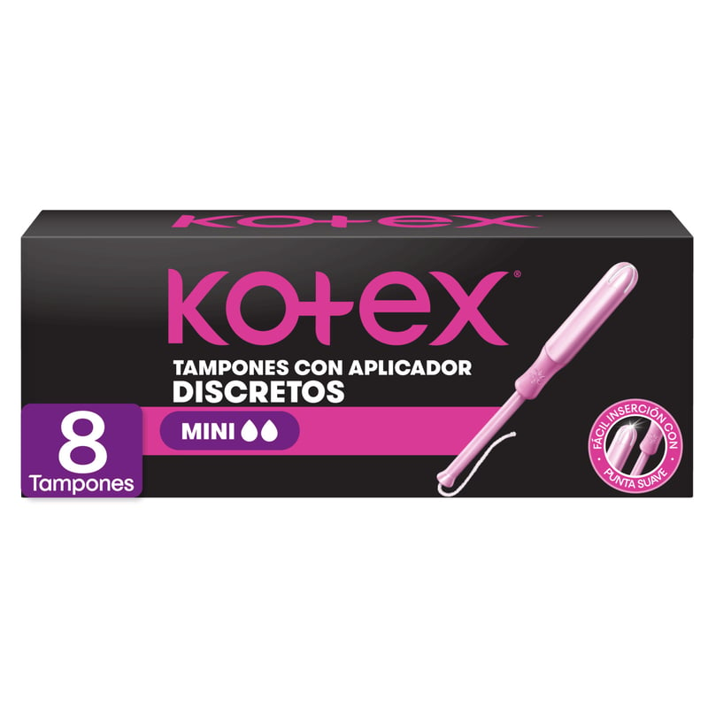 KOTEX - Tampones con Aplicador Kotex Mini 8 Un