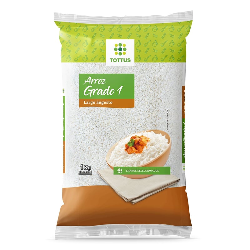 TOTTUS - Arroz Tottus G1 Grano Largo Angosto 1 Kg