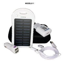AMAZING - Set Cargadores 3x1 Powerbank Solar Blanco/Negro