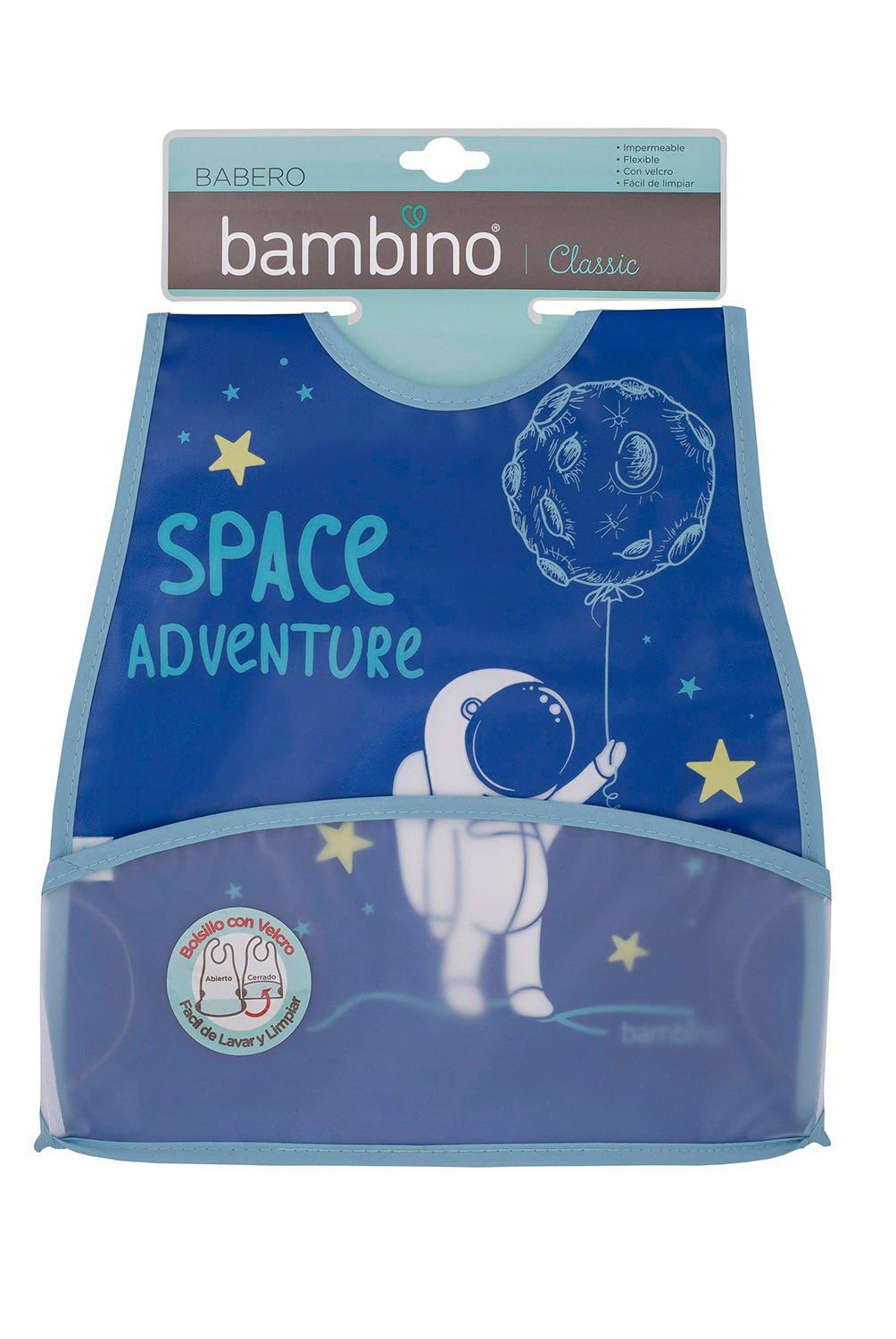 BAMBINO - Babero Plástico Lavable Espacial