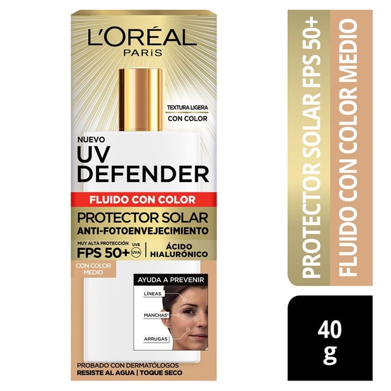 DERMO EXPERTISE - Protector Solar Uv Defender Anti Fotoenvejecimiento Tono Medio Fps50