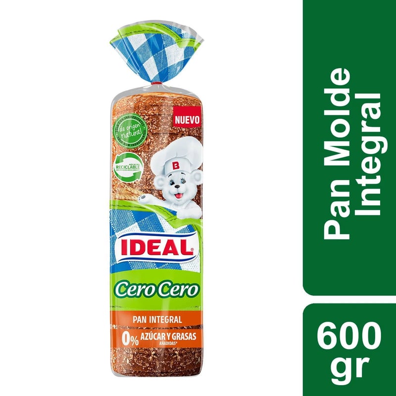 IDEAL - PAN INTEGRAL CERO CERO 600G IDEAL