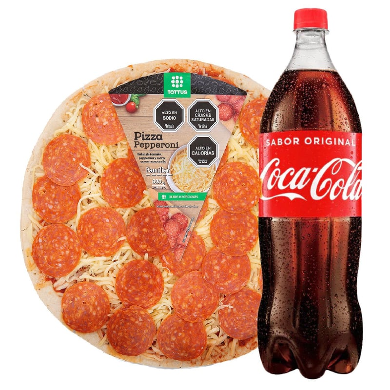 TOTTUS - Combo Pizza Pepperoni + Coca Cola Normal 1,5 Lt