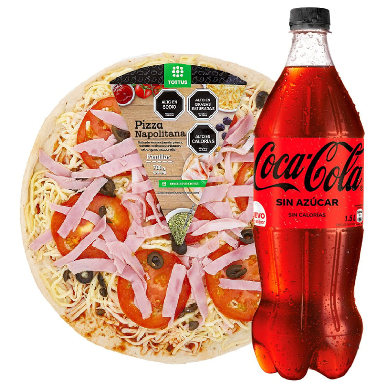 TOTTUS - Combo Pizza Napolitana + Coca Cola Zero 1.5 LT