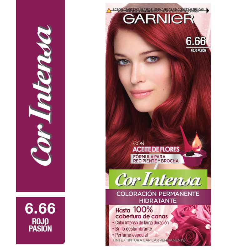 COR INTENSA - Tinte para Cabello Garnier Cor Intensa 6.66 Rojo Pasión 1 Un