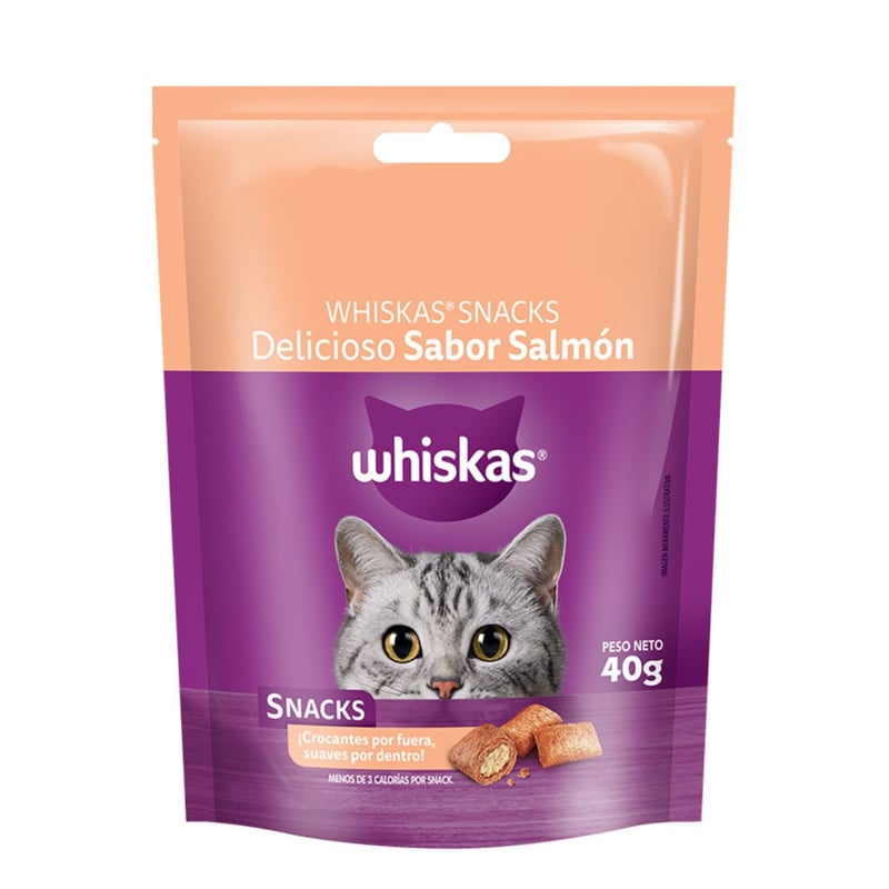 WHISKAS - Snacks para Gato Sabor Salmón Whiskas 40 g