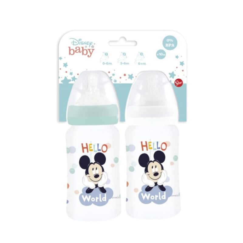 DISNEY - Set de Mamaderas Mickey Disney Baby 240 ml