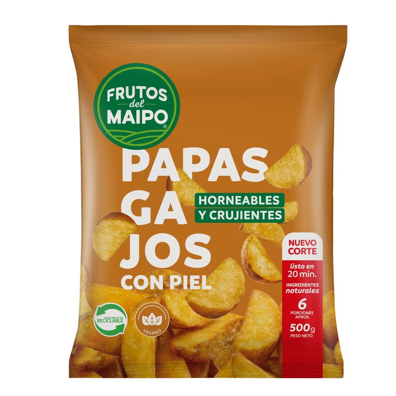 FRUTOS DEL MAIPO - Papas Gajos con Piel Congeladas Frutos de Maipo 500 g