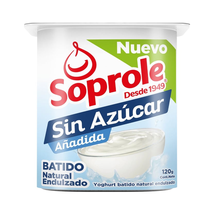 SOPROLE - Yoghurt Batido Sin Azúcar Sabor Natural Soprole 120 g