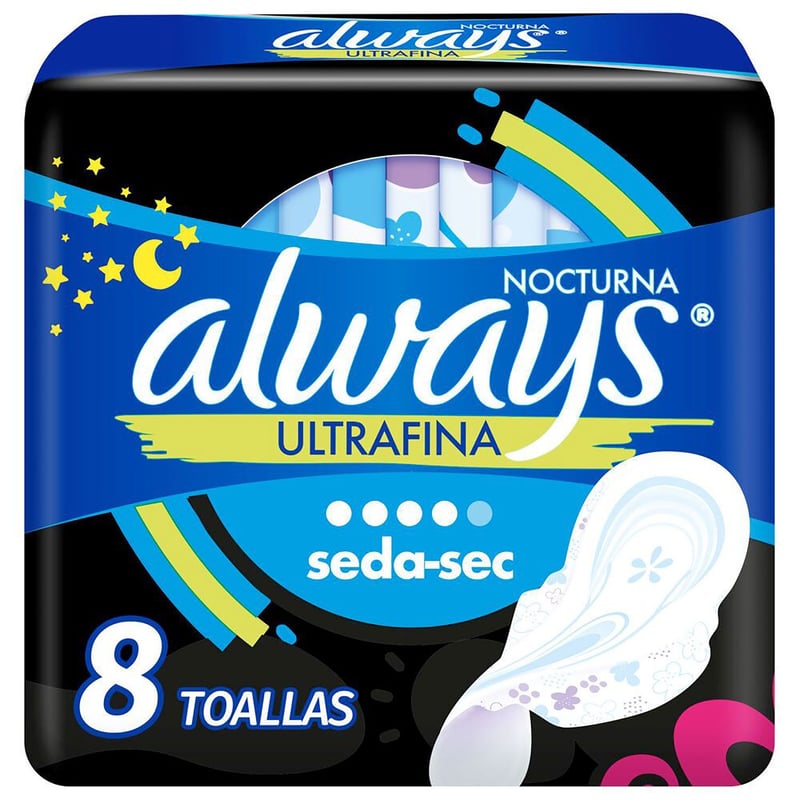 ALWAYS - Toalla higiénica nocturna ultra fina con gel flexi alas