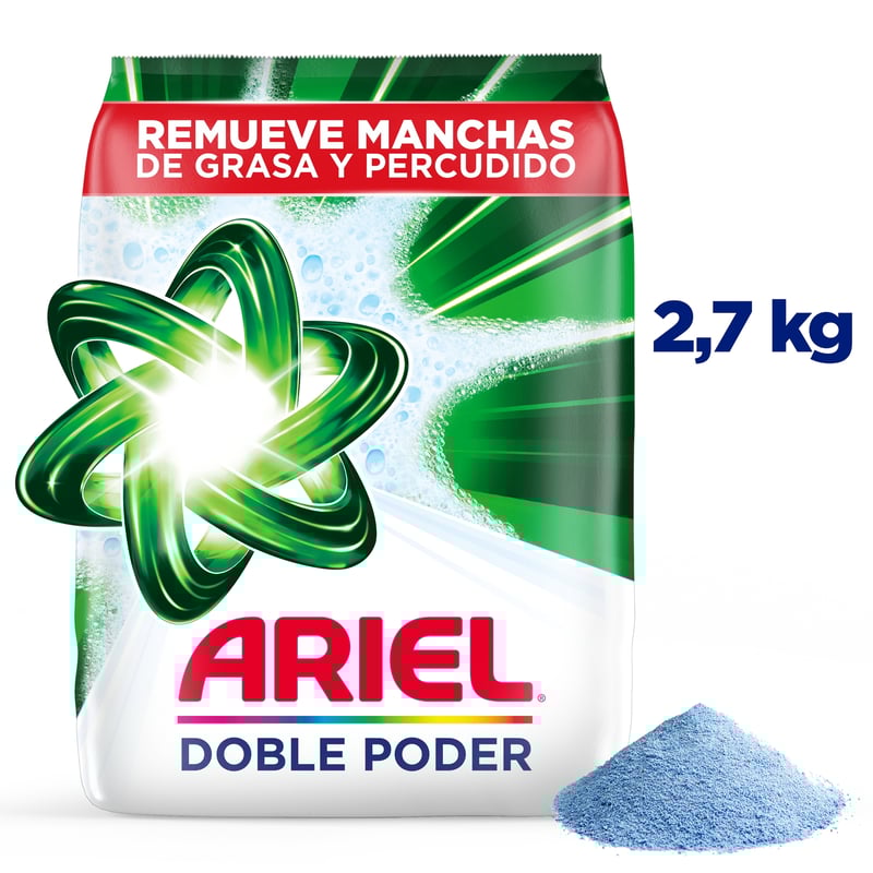ARIEL - Detergente en Polvo Ariel Doble Poder 2.7 Kg