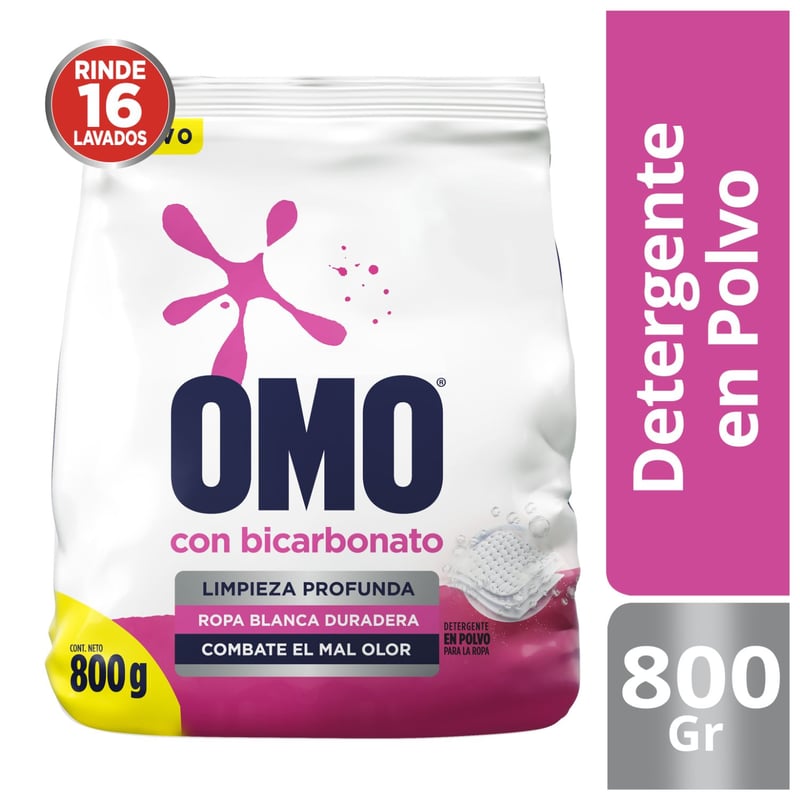 OMO - Detergente en Polvo Omo con Bicarbonato 800 g