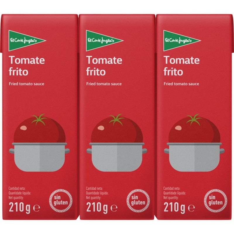 EL CORTE INGLES - Pack Salsas de Tomate Frito Sin Gluten El Corte Inglés 3 x 210 g