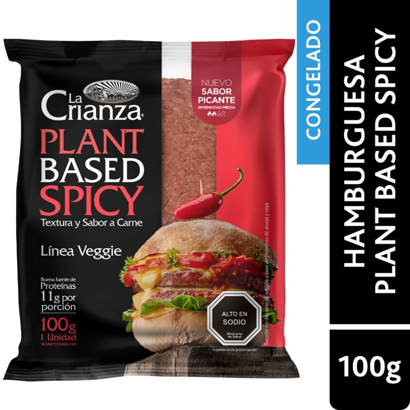LA CRIANZA - Hamburguesa Vegetal Plant Base Spicy La Crianza 100 g