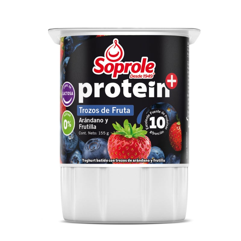 SOPROLE - Yoghurt Proteín Trozos de Arándanos y Frutilla Soprole 155 g