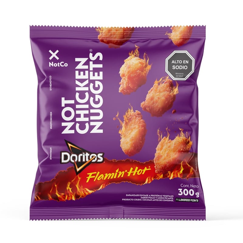 NOT CHICKEN - Nuggets Vegetales Not Chicken Flamin Hot Doritos Congelados 300 g