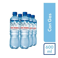 SAN MATEO - Agua Mineral con gas San Mateo Pack 6 unidades 600 mL