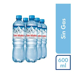 SAN MATEO - Agua sin gas San Mateo Pack 6 Unidades 600 mL
