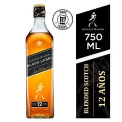 JOHNNIE WALKER - Whisky Johnnie Walker Black Label Botella 750 mL