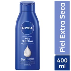 NIVEA - Crema Corporal Nivea Milk Nutritiva Piel Extra Seca Frasco 400 mL