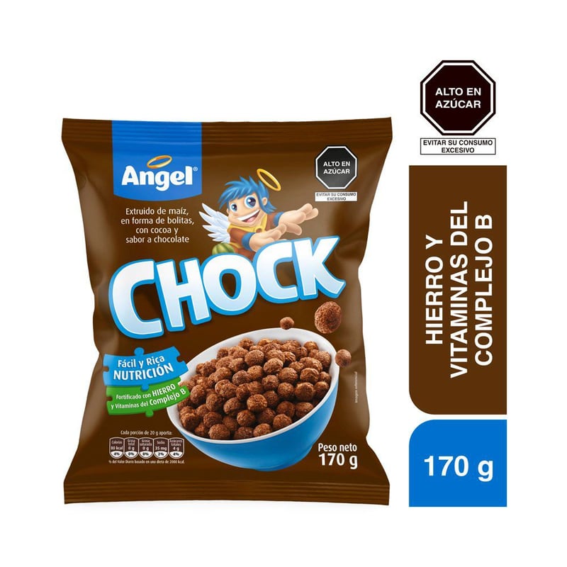 Cereal Angel Chock en Bolitas de Maíz Chocolate 170 g | Tottus Perú