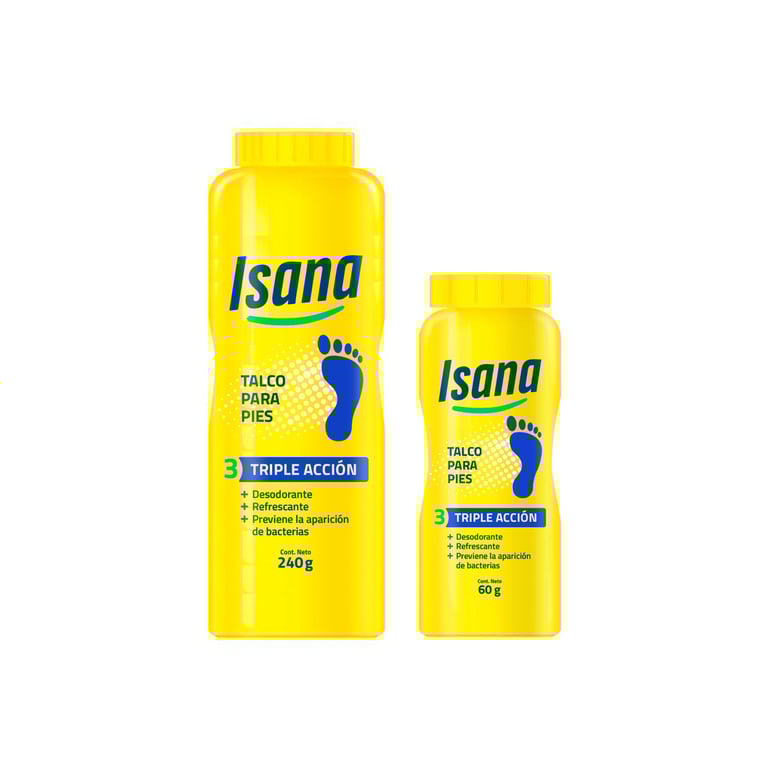 Talco para Pies Isana 240 g 60 g Tottus Peru