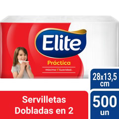 ELITE - Servilletas Practica Dobladas en 2 Elite 500 unds
