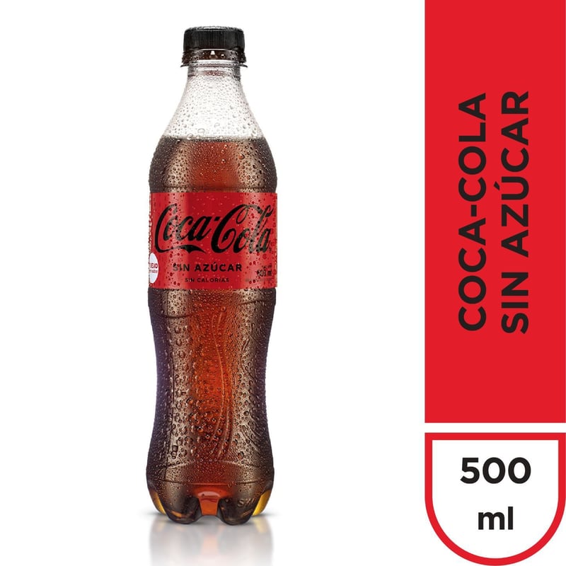 COCA COLA - Gaseosa Coca Cola Sin Azúcar 500 mL