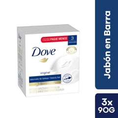DOVE - Tripack Jabón Blanco Dove 90 g